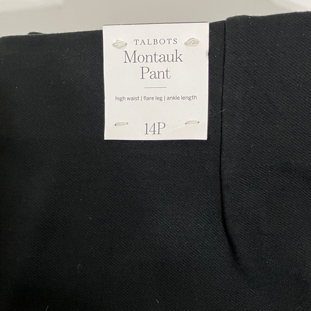 New Talbots Black Montauk High Waist, Ankle Length Pants Size 14P